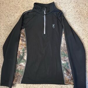 Black and camo Browning quarter zip
